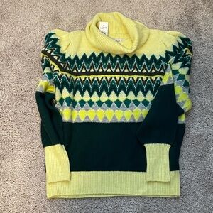 LOFT Turtleneck Sweater in Yellow and Green